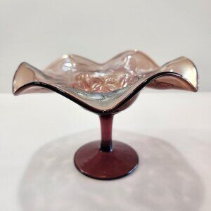 Fenton Amethyst Carnival Glass Blackberry Bramble Compote